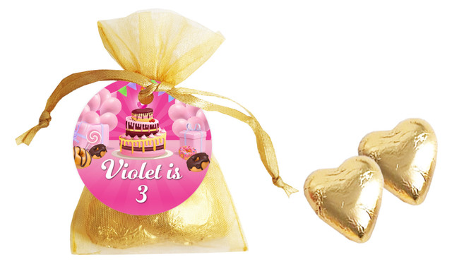 Birthday Cake Birthday Personalised Organza Bag