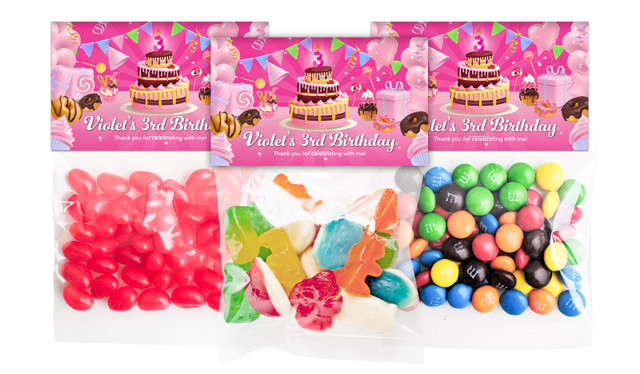 Birthday Cake Lolly Bags With Custom Topper (Choice Of Filling)