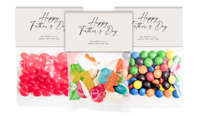 Natural Fathers Day Personalised Lolly Bag With Topper