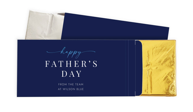 Navy Blue Fathers Day Personalised Chocolate Bar In A Box