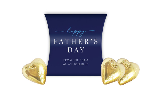 Navy Blue Fathers Day Personalised Pillow Boxes