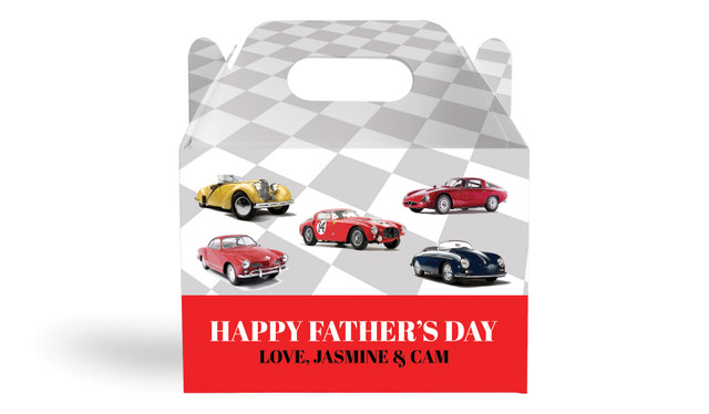Cars Of Yesteryear Fathers Day Personalised Gable Favour Box