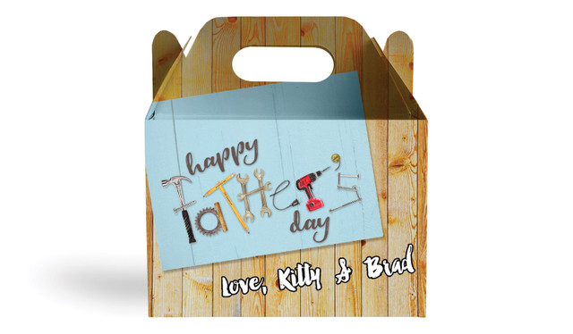 Dad's Tool Box Fathers Day Personalised Gable Favour Box
