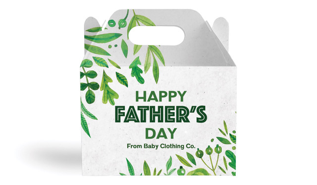 Garden Greenery Fathers Day Personalised Gable Favour Box