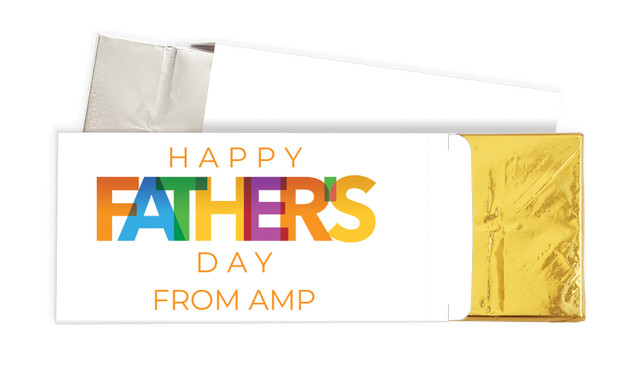 Colourful Fathers Day Personalised Chocolate Bar In A Box