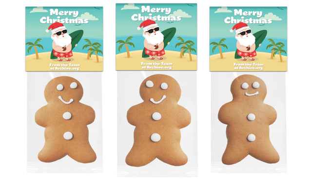 Beach Santa Christmas Gingerbread Man With Custom Topper
