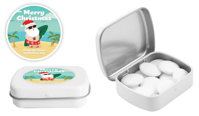 Beach Santa Christmas  Personalised Mint Tin