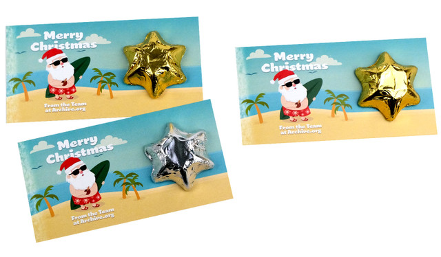 Beach Santa Personalised Christmas Star Card