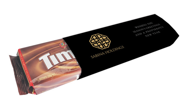 Black Corporate Christmas Customised Packet Of TimTams TM
