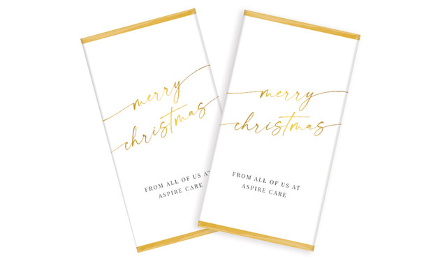 Golden Script Christmas Personalised Chocolate Bars