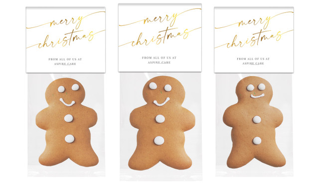 Golden Script Christmas Gingerbread Man With Custom Topper