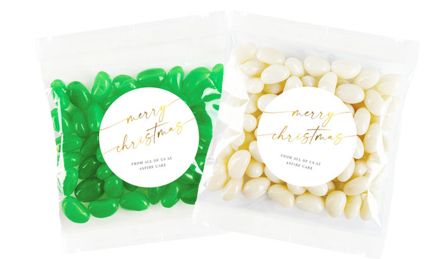 Golden Script Christmas Personalised Lolly Bag Favour