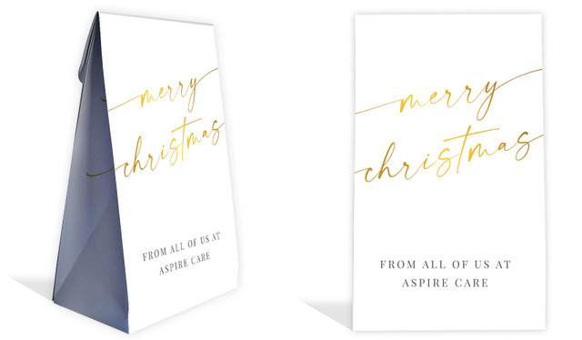 Golden Script Christmas Personalised Gusset Favour Bag