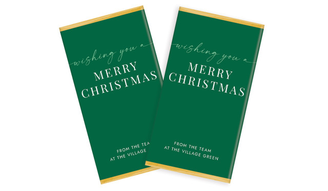 Flowing Green Christmas Personalised Chocolate Bars