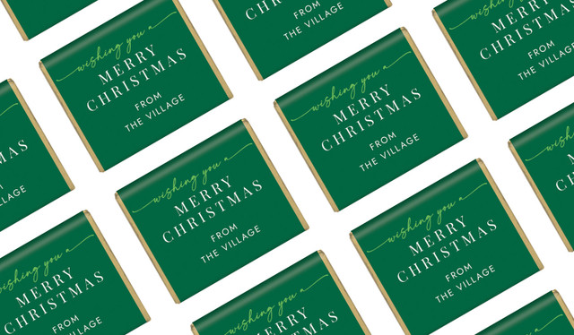 Flowing Green Christmas Mini Chocolates