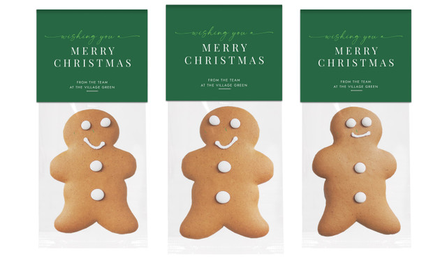 Flowing Green Christmas Gingerbread Man With Custom Topper