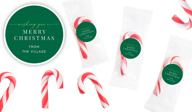 Flowing Green Personalised Mini Candy Canes
