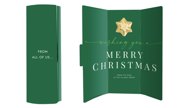 Flowing Green Christmas Chocolate Greeting Card