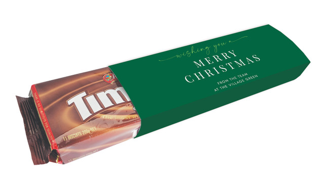 Flowing Green Christmas Customised Packet Of TimTams TM