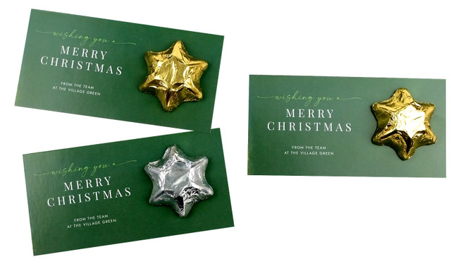 Flowing Green Personalised Christmas Star Card