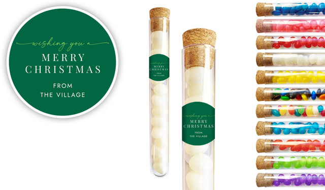 Flowing Green Christmas Personalised Test Tubes