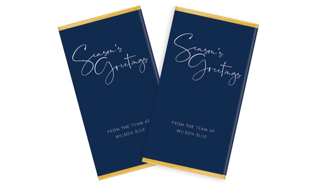 Navy Blue Christmas Personalised Chocolate Bars