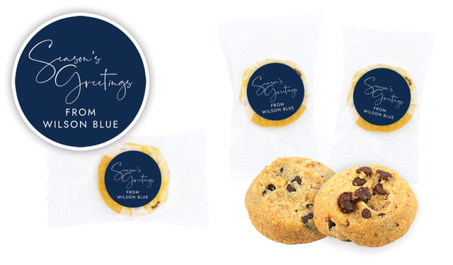 Navy Blue Christmas Bite-Size Personalised Cookie 5g