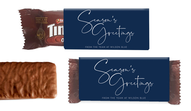 Navy Blue Christmas Individual TimTam TM (Box Of 150)