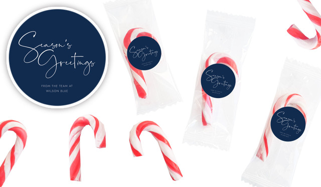 Navy Blue Personalised Mini Candy Canes