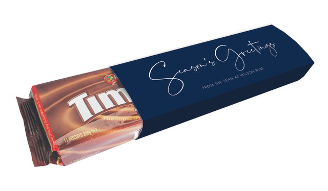 Navy Blue Christmas Customised Packet Of TimTams TM