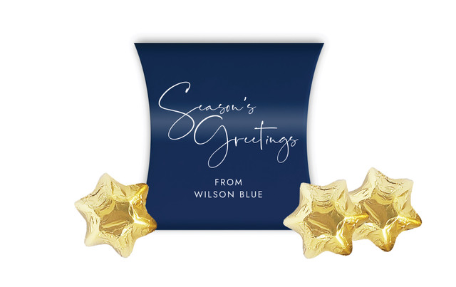Navy Blue Christmas Personalised Pillow Boxes