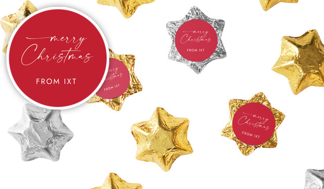 Red Cursive Christmas Personalised Chocolate Stars
