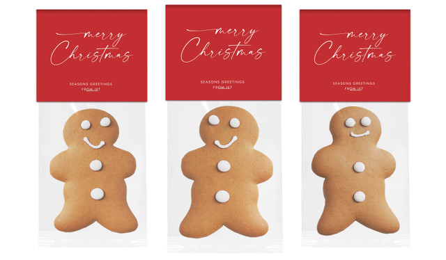 Red Cursive Christmas Gingerbread Man With Custom Topper