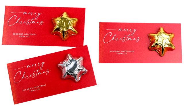Red Cursive Personalised Christmas Star Card