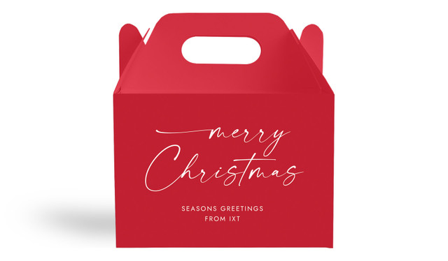 Red Cursive Personalised Gable Favour Box