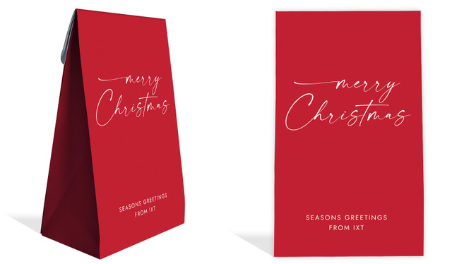 Red Cursive Christmas Personalised Gusset Favour Bag