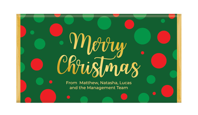Xmas Dots Christmas Personalised Chocolate Bars