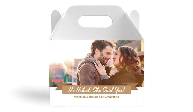 Banner Photo Engagement Personalised Gable Favour Box