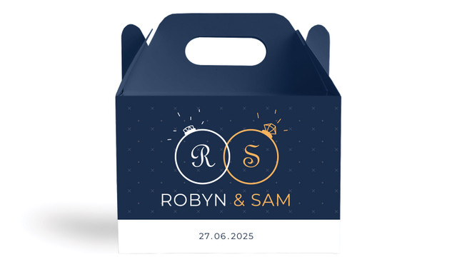 Diamond Ring Engagement Personalised Gable Favour Box
