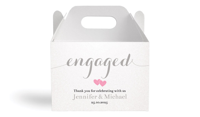 Flowing Words Canvas Engagement Personalised Gable Favour Box
