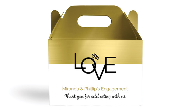 Love Letters Engagement Personalised Gable Favour Box