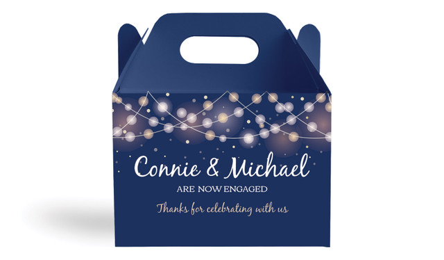 Night Lights Engagement Personalised Gable Favour Box