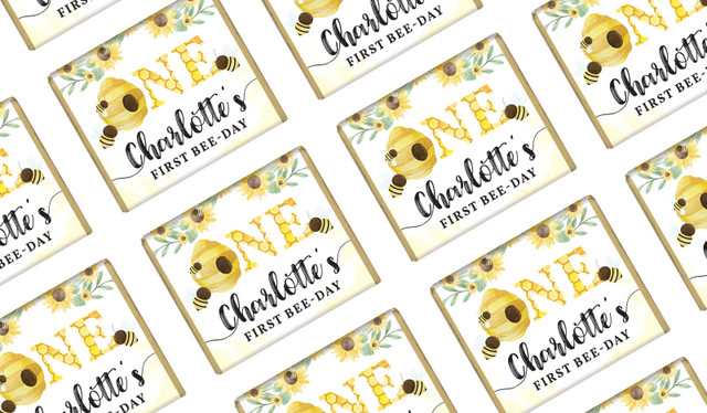 Bee 1st Birthday Personalised Birthday Mini Chocolates