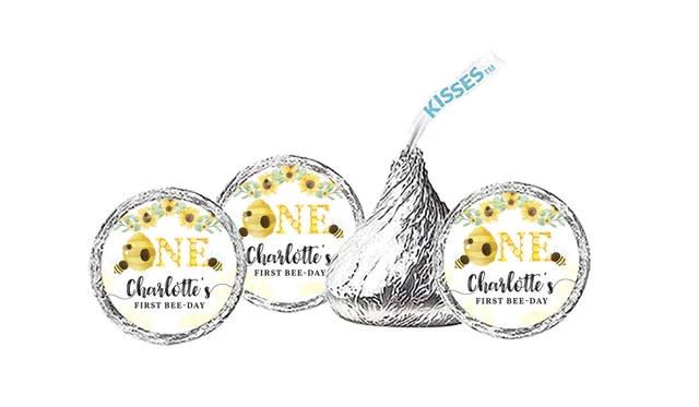 Bee 1st Birthday Personalised Hershey's Kisses