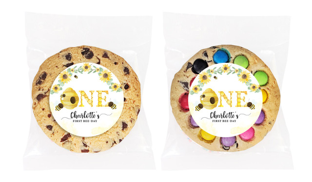 Bee 1st Birthday Personalised Birthday Cookie