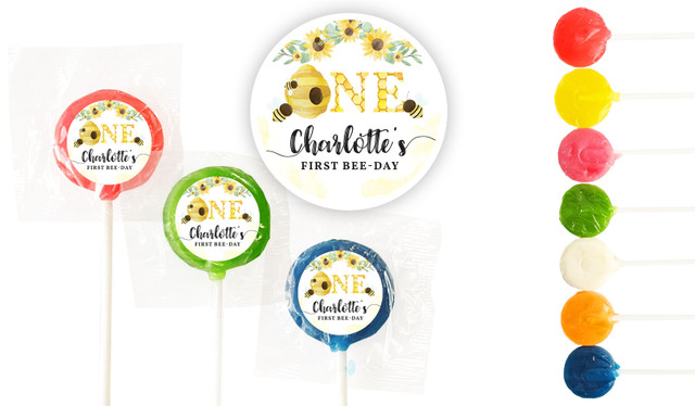 Bee 1st Birthday Birthday Custom 3cm Mini Lollipops