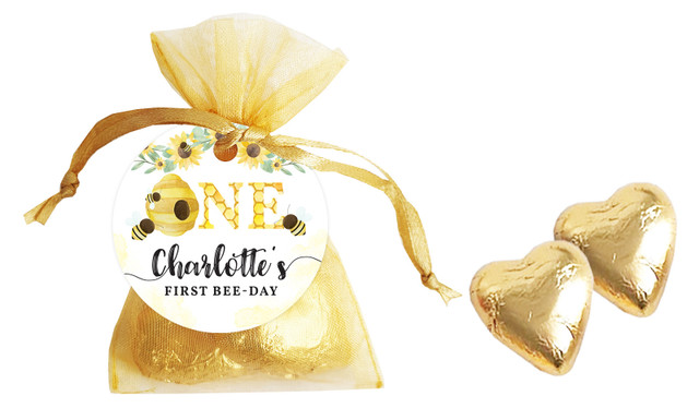 Bee 1st Birthday Birthday Personalised Organza Bag