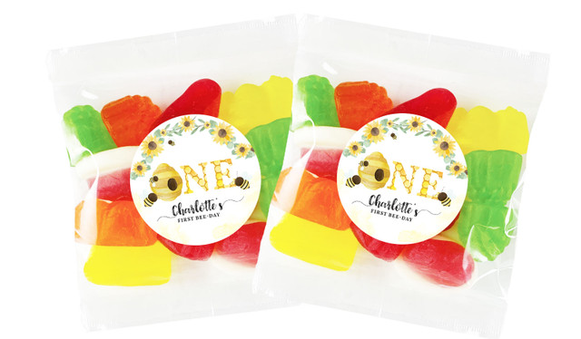 Bee 1st Birthday Personalised Lolly Bag (Choice Of Fillings)