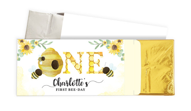 Bee 1st Birthday Personalised Chocolate Bar In A Box