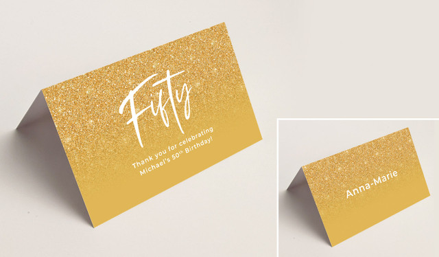 50th Birthday Place Cards With Guest Names